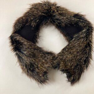 Womens Dillards Faux Fur Mink Scarf Brown Acrylic Polyester 5 x 39"‎